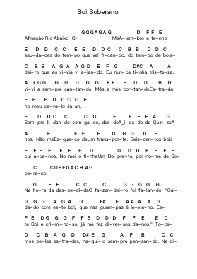 Boi Soberano Piano letter notes by Mamonas Assassinas - Arr.Lancemen Hazjosh