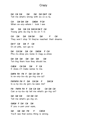 Crazy Piano letter notes by Simple Plan - Arr.Paydice