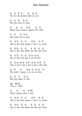 Get Adicted Piano letter noten van The Adicts - Arr.Hornhill Kingmeg