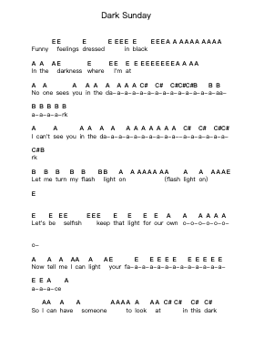 Dark Sunday Piano letter notes by Uncommonmenfrommars - Arr.Eming Birdreade