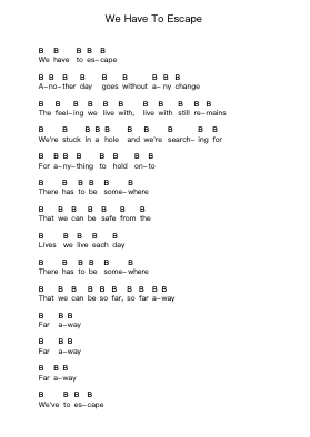 We Have To Escape Piano letter notes by Breakdown of Sanity - Arr.Nelrist Hornrias