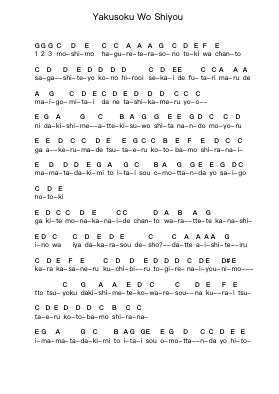 Yakusoku Wo Shiyou Piano letter notes by Supercell - Arr.Womeo Sharpjoe