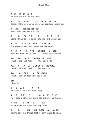 I Just Do Piano letter notes by The Feeling - Arr.Marjill