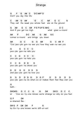 Strange पियानो पत्र नोट्स द्वारा The Feeling - Arr.Humlouie