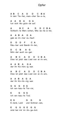 Opfer Nota surat piano oleh Die Ärzte - Arr.Fitchnolds Hartewy