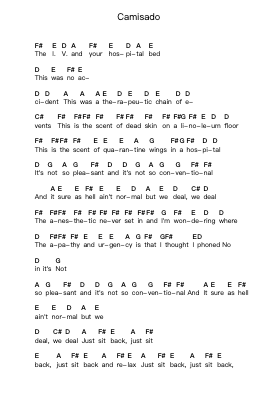 Camisado Piano letter notes by Panic! At the Disco - Arr.Maclup