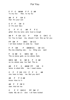 For You ピアノの音符 by Staind - Arr.Eming Birdreade