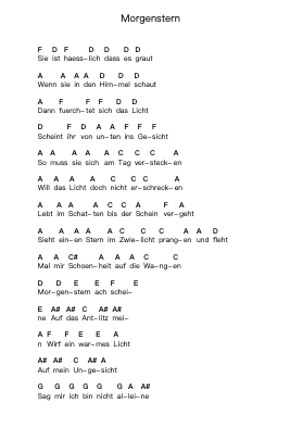 Morgenstern 钢琴字母谱由 Rammstein - 编曲 Gorliz