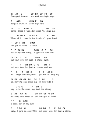 Stone Piano letter notes by Chris Rea - Arr.Humbryce Vanral