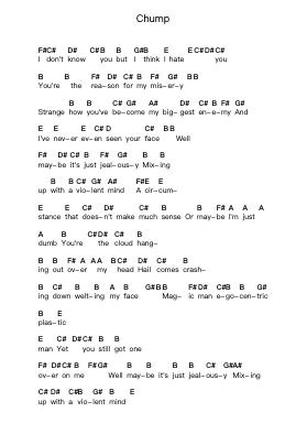 Chump पियानो पत्र नोट्स द्वारा Green Day - Arr.Handre Raekiel