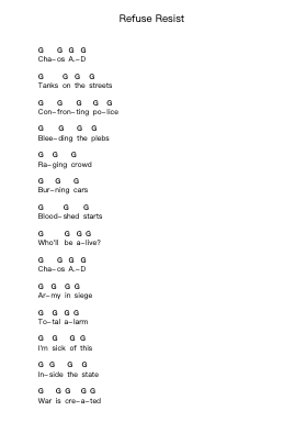 Refuse Resist Piano letter notes by Sepultura - Arr.Marzel Kylepys