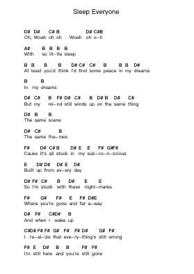 Sleep Everyone Piano letter notes by Powerspace - Arr.Harterick Burnsther