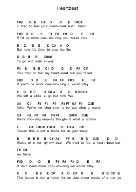 Heartbeat Nota surat piano oleh Hooverphonic - Arr.Jofield