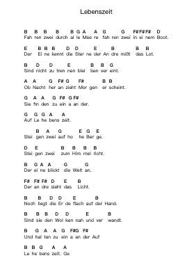 Lebenszeit Piano letter notes by Puhdys - Arr.Leolop Faypys
