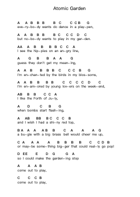 Atomic Garden Piano letter notes by Bad Religion - Arr.Hoybooth Saulives