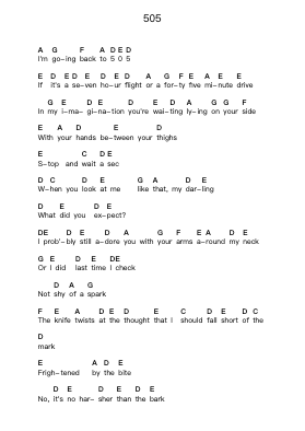 505 Piano letter notes by Arctic Monkeys - Arr.Leethey Yvetteroll