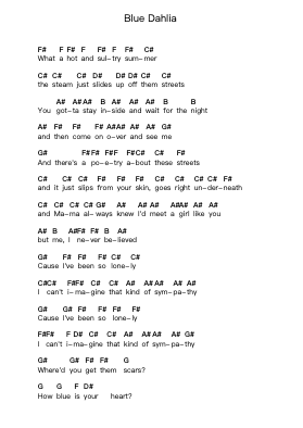 Blue Dahlia 鋼琴字母譜由 The Gaslight Anthem - 編曲 Trabruce