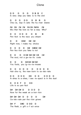 Clone Piano letter notes by Gojira - Arr.Hedrex Kimriah