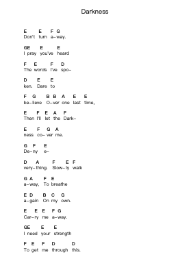 Darkness Piano letter notes by Disturbed - Arr.Moulboyce
