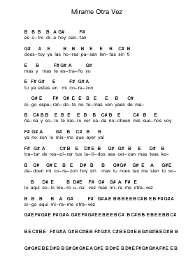 Mirame Otra Vez Piano letter notes by Manuel Cifuentes - Arr.Lizbill
