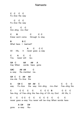Namaste Notas de piano en letras por Devin Townsend - Arr.Evertrine Curcent