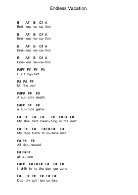 Endless Vacation Nota surat piano oleh Ramones - Arr.Wrightrae