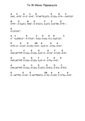 Ти Ж Мене Підманула Nota surat piano oleh Вика Цыганова - Arr.Poundpe