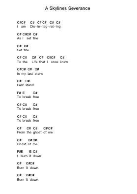 A Skylines Severance Piano letter notes by Trivium - Arr.Lanhy