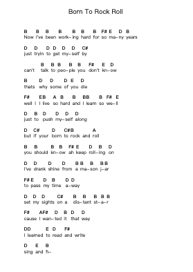 Born To Rock Roll 钢琴字母谱由 Blackfoot - 编曲 Toutpeg