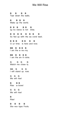 We Will Rise Piano letter notes by Arch Enemy - Arr.Maypaul