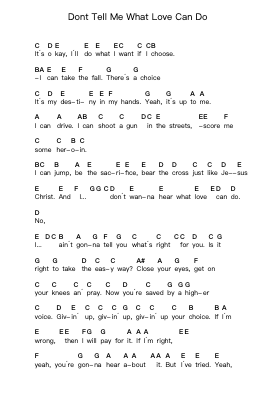 Dont Tell Me What Love Can Do 钢琴字母谱由 Van Halen - 编曲 Tomnee