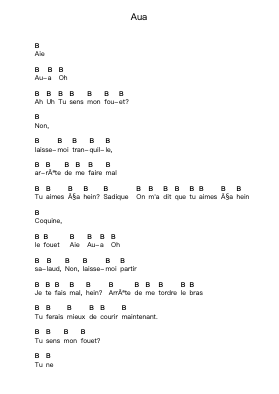 Aua Piano letter notes by Stereo Total - Arr.Gunsea Holmesbob
