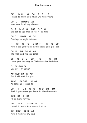 Hackensack โน้ตตัวอักษรเปียโนโดย Fountains of Wayne - Arr.Quintle