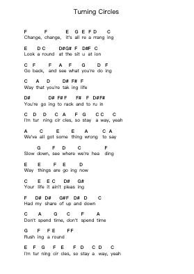 Turning Circles Piano letter notes by Judas Priest - Arr.Noelpiers Sonmann