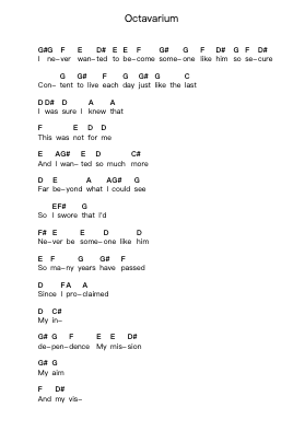 Octavarium 鋼琴字母譜由 Dream Theater - 編曲 Orence