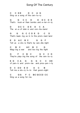 Song Of The Century 钢琴字母谱由 Green Day - 编曲 Billel Samry