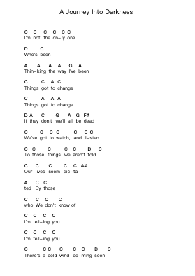 A Journey Into Darkness Catatan huruf piano oleh Six Feet Under - Arr.Gailmand