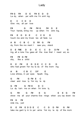 Lady Piano letter notes by Styx - Arr.Stilris Babty