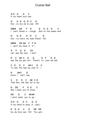 Crystal Ball पियानो पत्र नोट्स द्वारा Death From Above 1979 - Arr.Sampcon Mevans