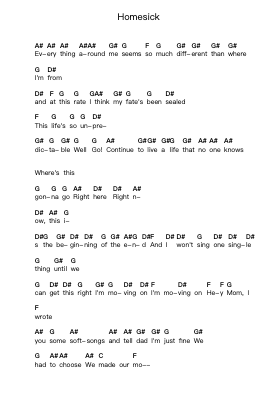 Homesick Piano letter notes by A Day to Remember - Arr.Diaben Shelwilde