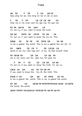 Yoke Piano letter notes by Basement - Arr.Mattvelt