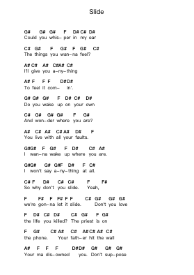 Slide Piano letter notes by Goo Goo Dolls - Arr.Jorriel Toursnoah