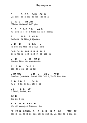 Недотрога Piano letter noten van Психея - Arr.Benga