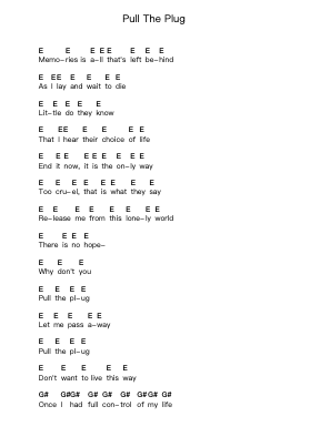 Pull The Plug Piano letter notes by Death - Arr.Dilliz Woolfsil