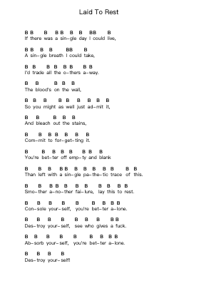 Laid To Rest 钢琴字母谱由 Lamb of God - 编曲 Reylot