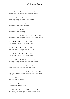 Chinese Rock Piano letter notes by Ramones - Arr.Pulip