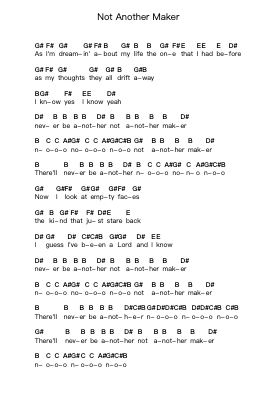 Not Another Maker Piano letter notes by Blackfoot - Arr.Joanreade Annlus