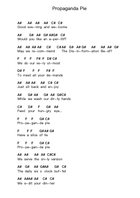 Propaganda Pie 钢琴字母谱由 Freak Kitchen - 编曲 Ianlay Hullee