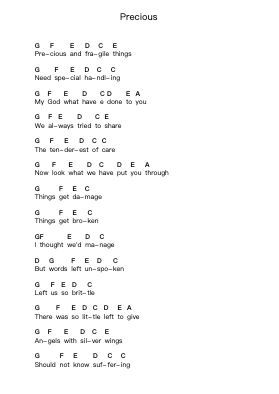 Precious Piano letter notes by Depeche Mode - Arr.Doydy Steinhal
