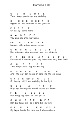 Gardens Tale Nota surat piano oleh Volbeat - Arr.Pegholmes Anlett